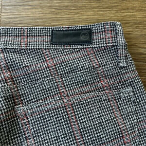 AG Adriano Goldschmied Black and Red Checkered Cropped Pants